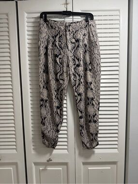 Parker Black and Gray Silk Snake Print jogger